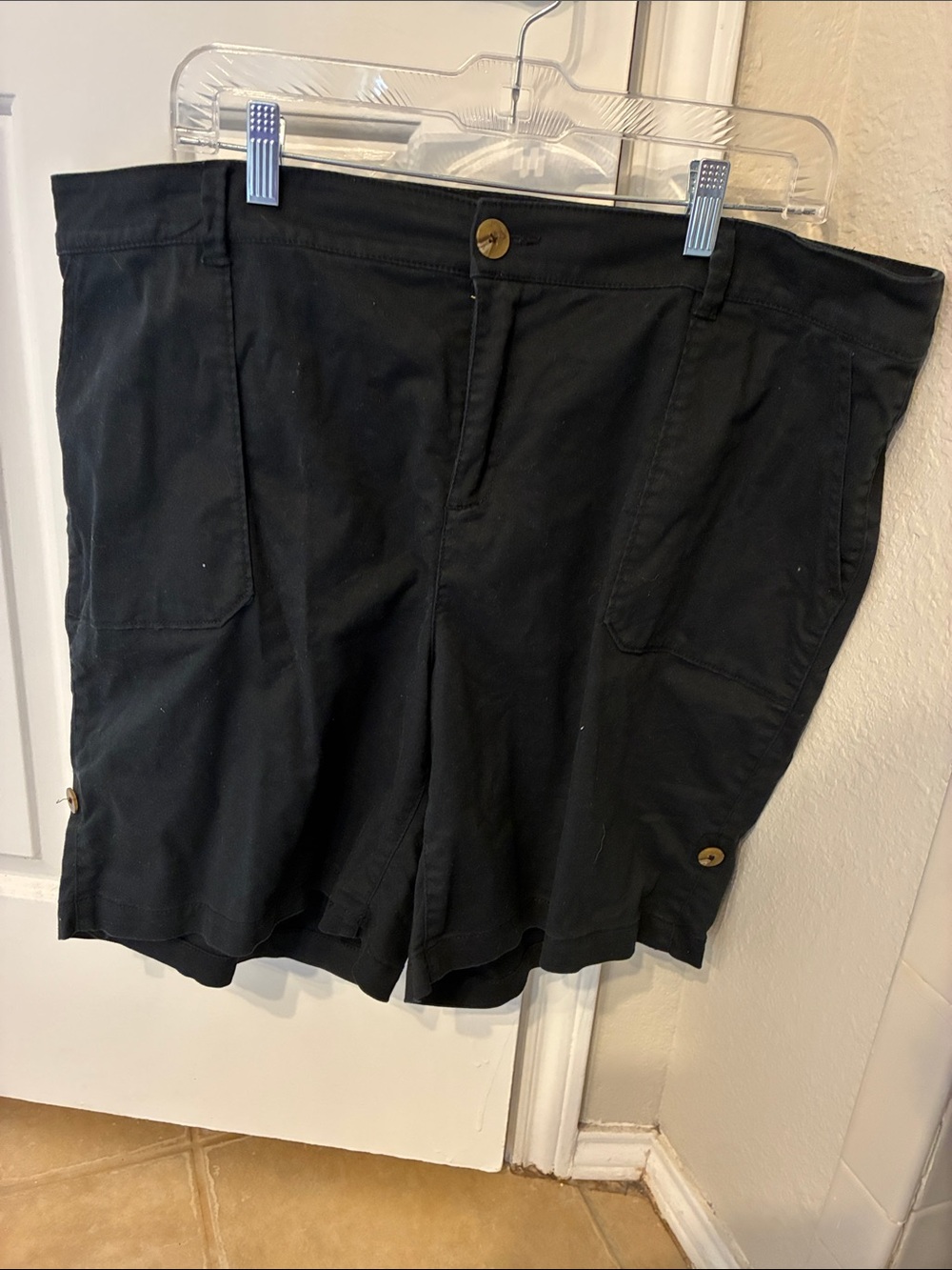 Lane Bryant Black Utility Bermuda Shorts